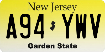 NJ license plate A94YWV