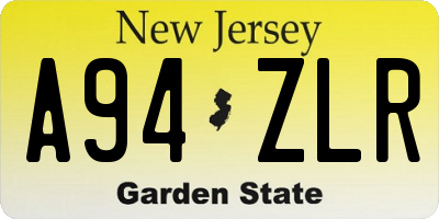 NJ license plate A94ZLR