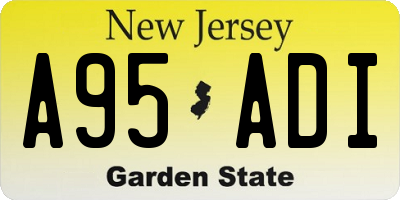 NJ license plate A95ADI