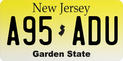 NJ license plate A95ADU