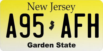 NJ license plate A95AFH