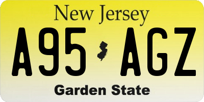 NJ license plate A95AGZ