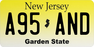 NJ license plate A95AND