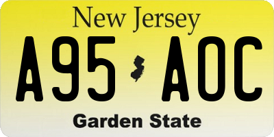 NJ license plate A95AOC
