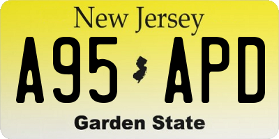 NJ license plate A95APD