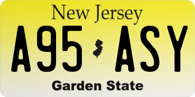 NJ license plate A95ASY