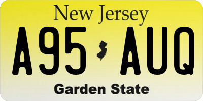 NJ license plate A95AUQ
