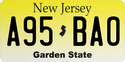 NJ license plate A95BAO