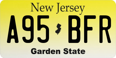 NJ license plate A95BFR