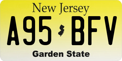 NJ license plate A95BFV