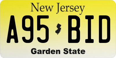NJ license plate A95BID