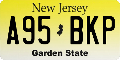 NJ license plate A95BKP