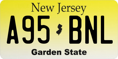 NJ license plate A95BNL