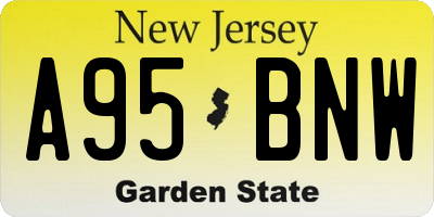 NJ license plate A95BNW