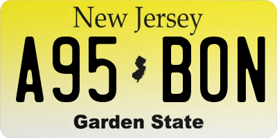 NJ license plate A95BON