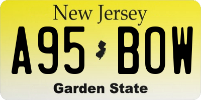 NJ license plate A95BOW
