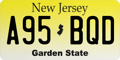NJ license plate A95BQD