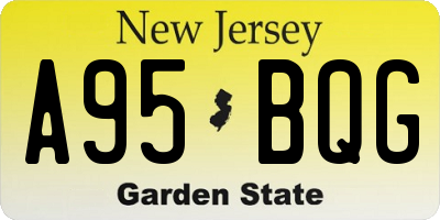 NJ license plate A95BQG