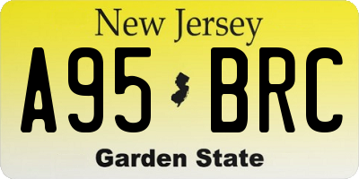 NJ license plate A95BRC