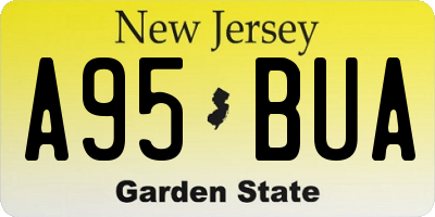 NJ license plate A95BUA
