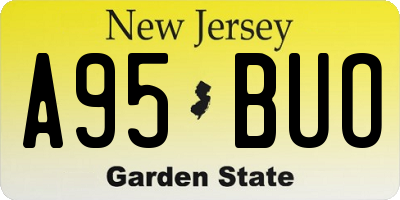 NJ license plate A95BUO