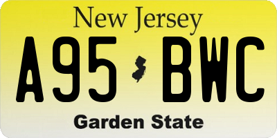 NJ license plate A95BWC