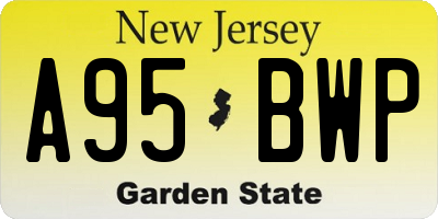 NJ license plate A95BWP