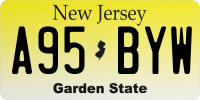 NJ license plate A95BYW