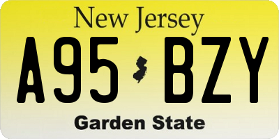 NJ license plate A95BZY