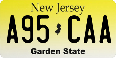 NJ license plate A95CAA