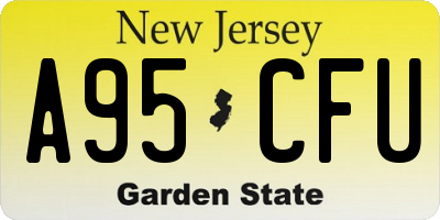 NJ license plate A95CFU