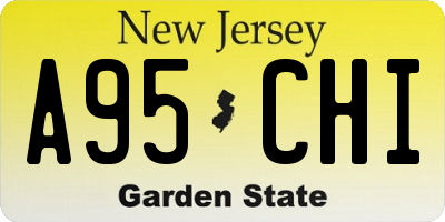 NJ license plate A95CHI