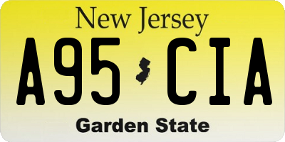 NJ license plate A95CIA