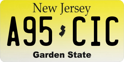 NJ license plate A95CIC
