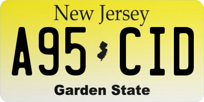 NJ license plate A95CID