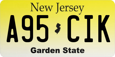 NJ license plate A95CIK