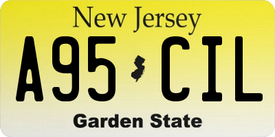 NJ license plate A95CIL