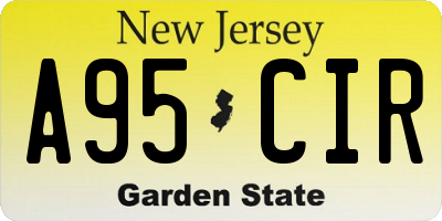 NJ license plate A95CIR