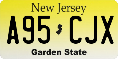 NJ license plate A95CJX