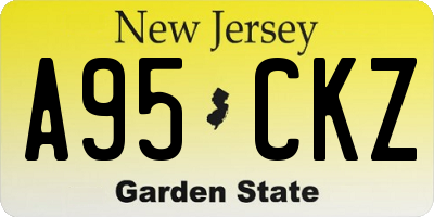 NJ license plate A95CKZ