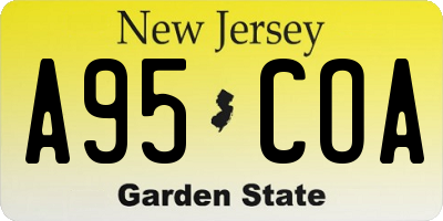 NJ license plate A95COA