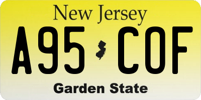 NJ license plate A95COF