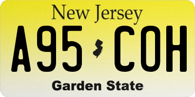 NJ license plate A95COH