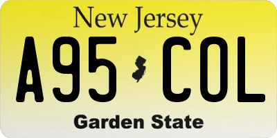 NJ license plate A95COL