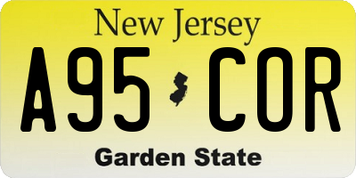 NJ license plate A95COR