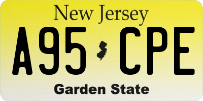 NJ license plate A95CPE