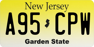 NJ license plate A95CPW