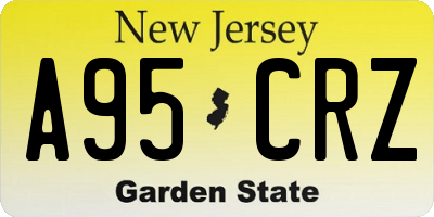 NJ license plate A95CRZ