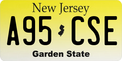 NJ license plate A95CSE