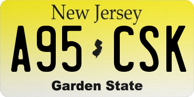 NJ license plate A95CSK